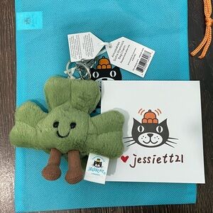 Jellycat Amuseables Siofra Shamrock Bag Charm 100% Authentic NWT US SHIP FAST